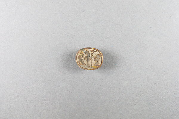 Scarab, Steatite, traces of green glaze 