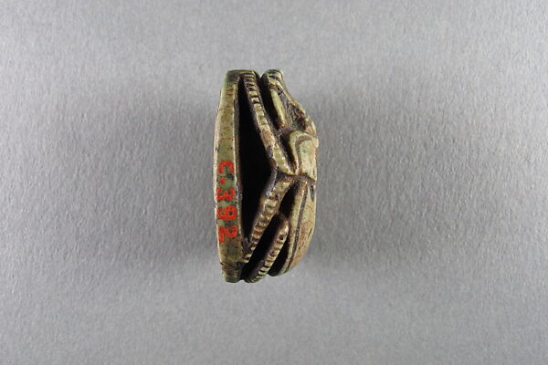 Scarab, Blue glazed faience
