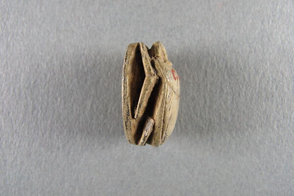 Scarab in the form of king as Harpokrates, Glazed steatite