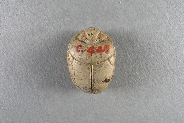 Scarab in the form of king as Harpokrates, Glazed steatite