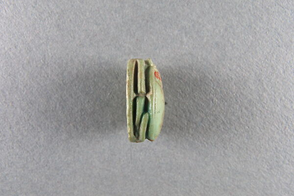 Scarab inscribed with a name of wish related to Ptah, Green faience