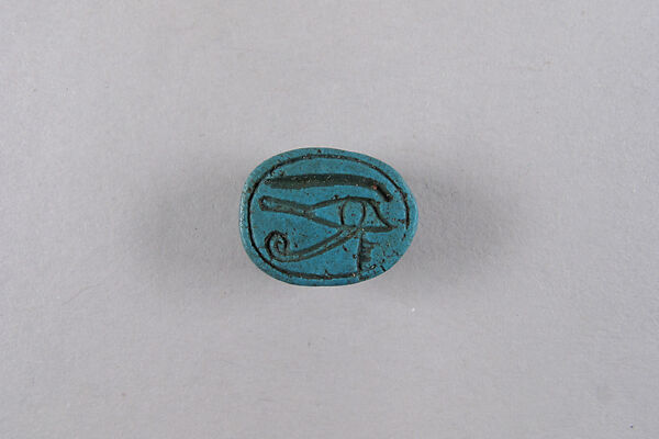 Scarab Inscribed with an Wedjat Eye, Faience 