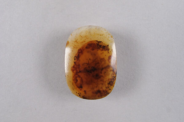 Oval Plaque with Blessing Related to Bastet, Agate