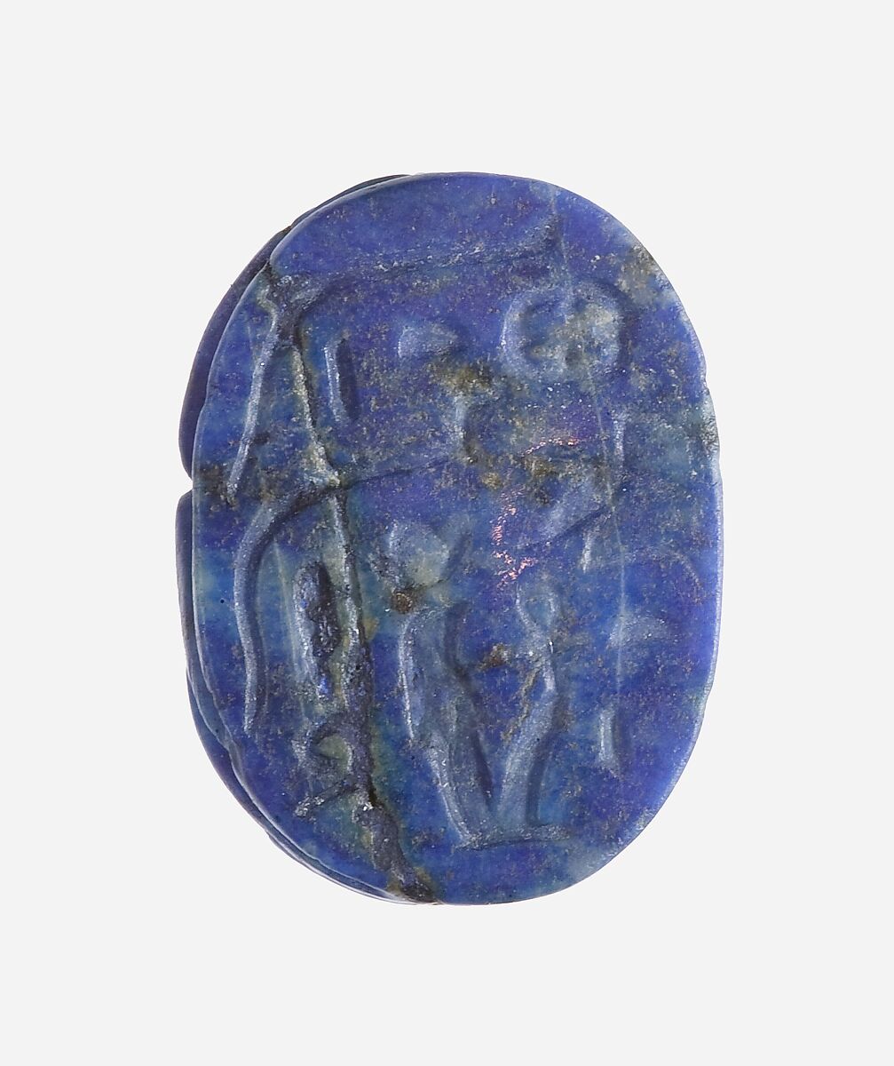 Scarab Inscribed with the Name and Titles of Vizier Djedkhonsuiufankh, Lapis lazuli 