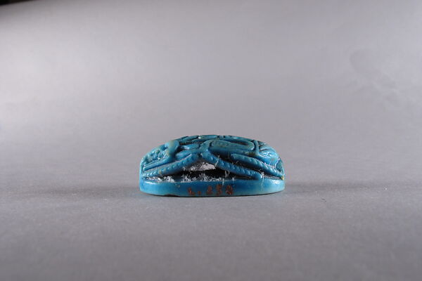 Ram-headed Scaraboid Inscribed with Blessing Related to Amun (Amun-Re), Faience ?
