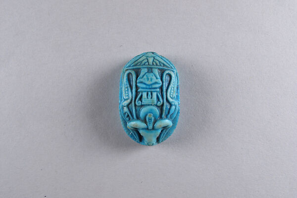 Ram-headed Scaraboid Inscribed with Blessing Related to Amun (Amun-Re), Faience ?