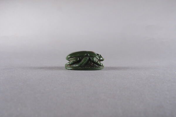 Scarab Inscribed with Blessing Related to Horus, Green jasper