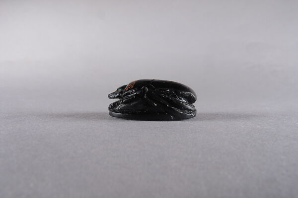 Scarab Inscribed with Blessing Related to Amun, Obsidian