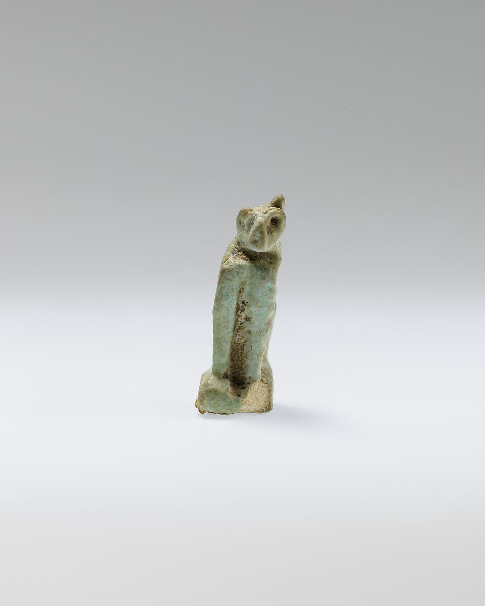 Cat amulet, Faience