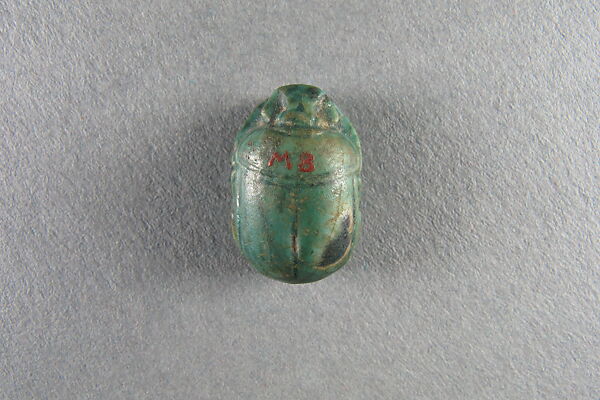 Scarab, Steatite, green glaze