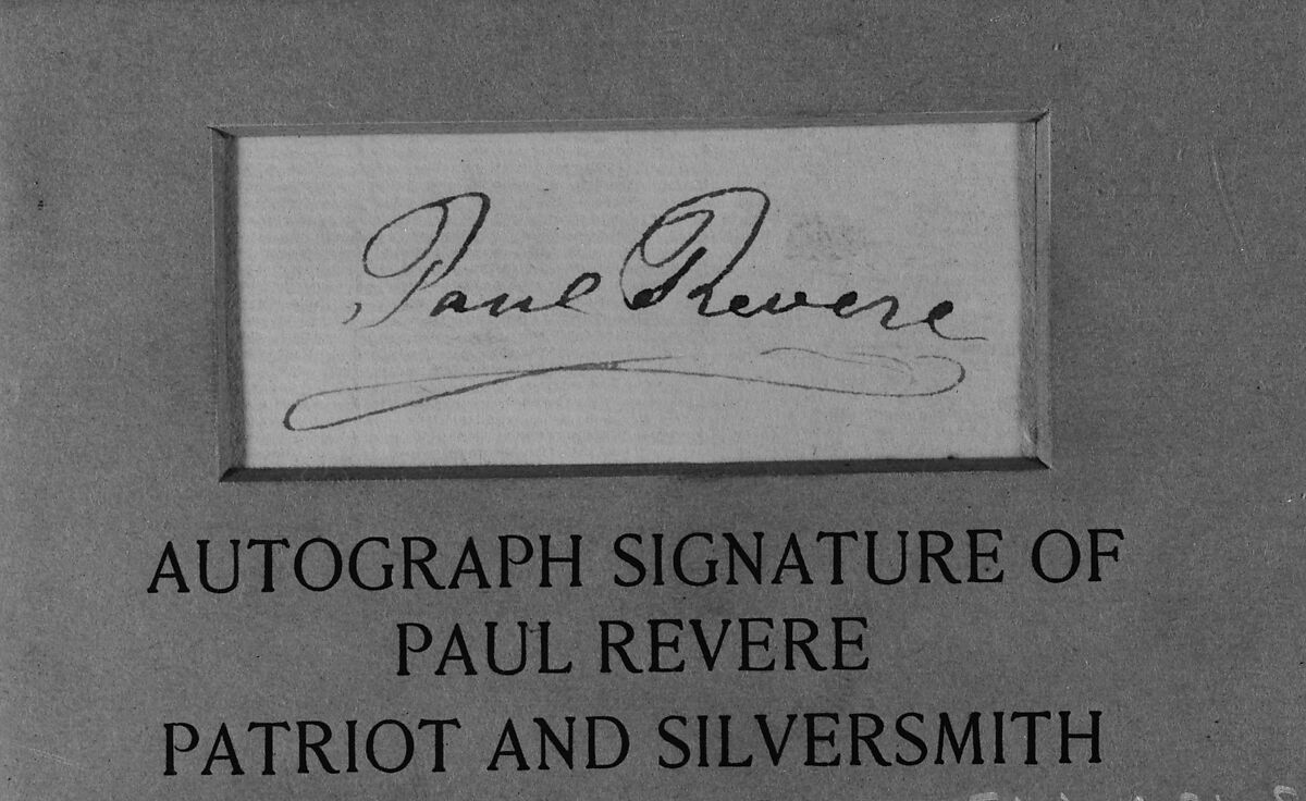 Paul Revere's Autograph, Paul Revere Jr. (American, Boston, Massachusetts 1734–1818 Boston, Massachusetts), Ink on paper, American 
