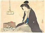 Kuchie, Kaburagi Kiyokata (Japanese, 1878–1972), Woodblock print; ink and color on paper, Japan 
