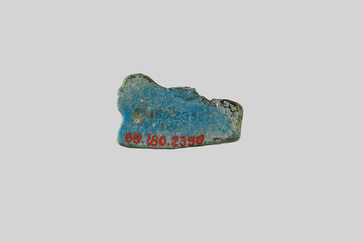 Bull amulet, Faience