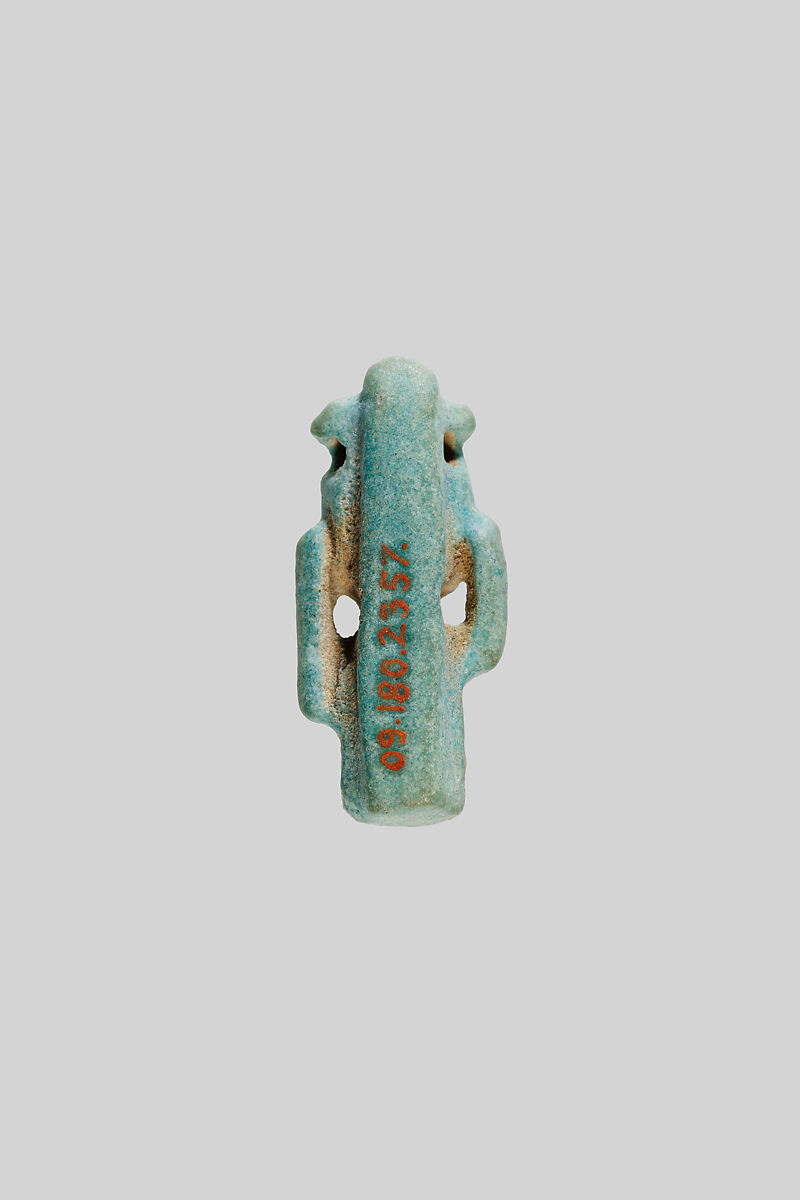 Sakhmet or Bastet amulet, Faience