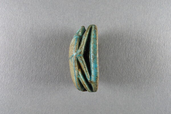 Scarab inscribed with the name Taharqo, Faience