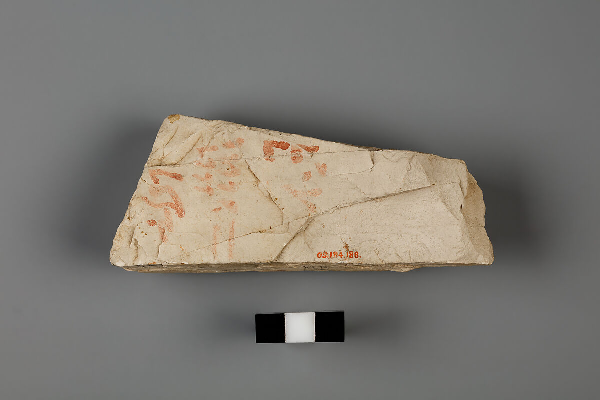 Ostracon, Limestone, paint 