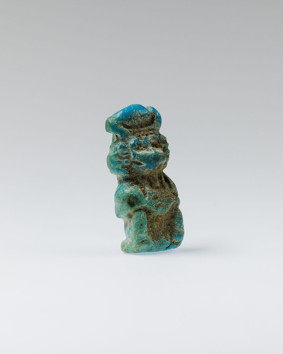 Thoth (Cynocephalus baboon) amulet, Faience