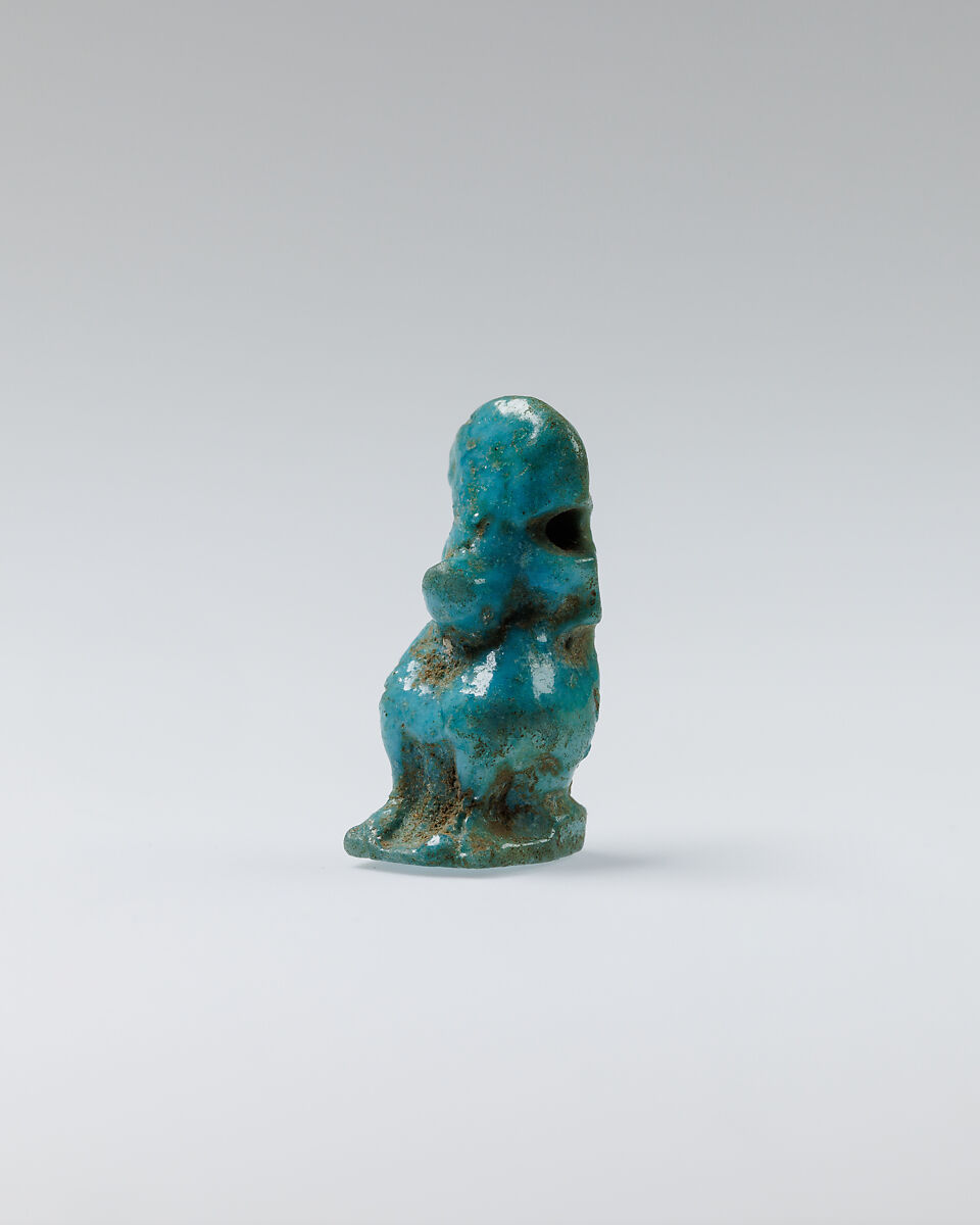 Cynocephalus baboon amulet, Faience