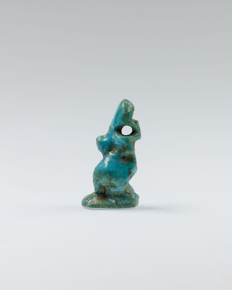Cynocephalus baboon amulet, Faience