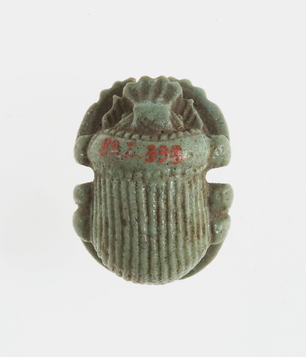 Funerary scarab, Faience 