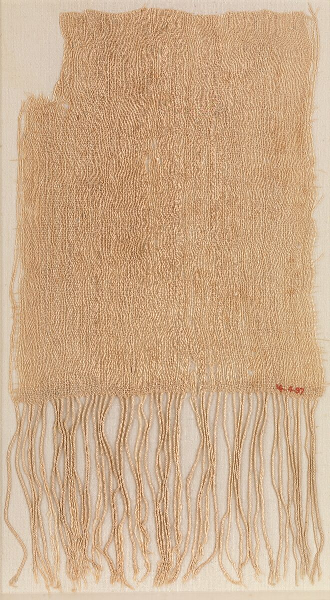 Sample of Fringed Cloth, Linen 