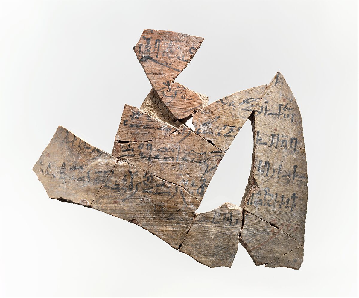 Hieratic copy of the Teaching of Amenemhat I, Pottery, ink 