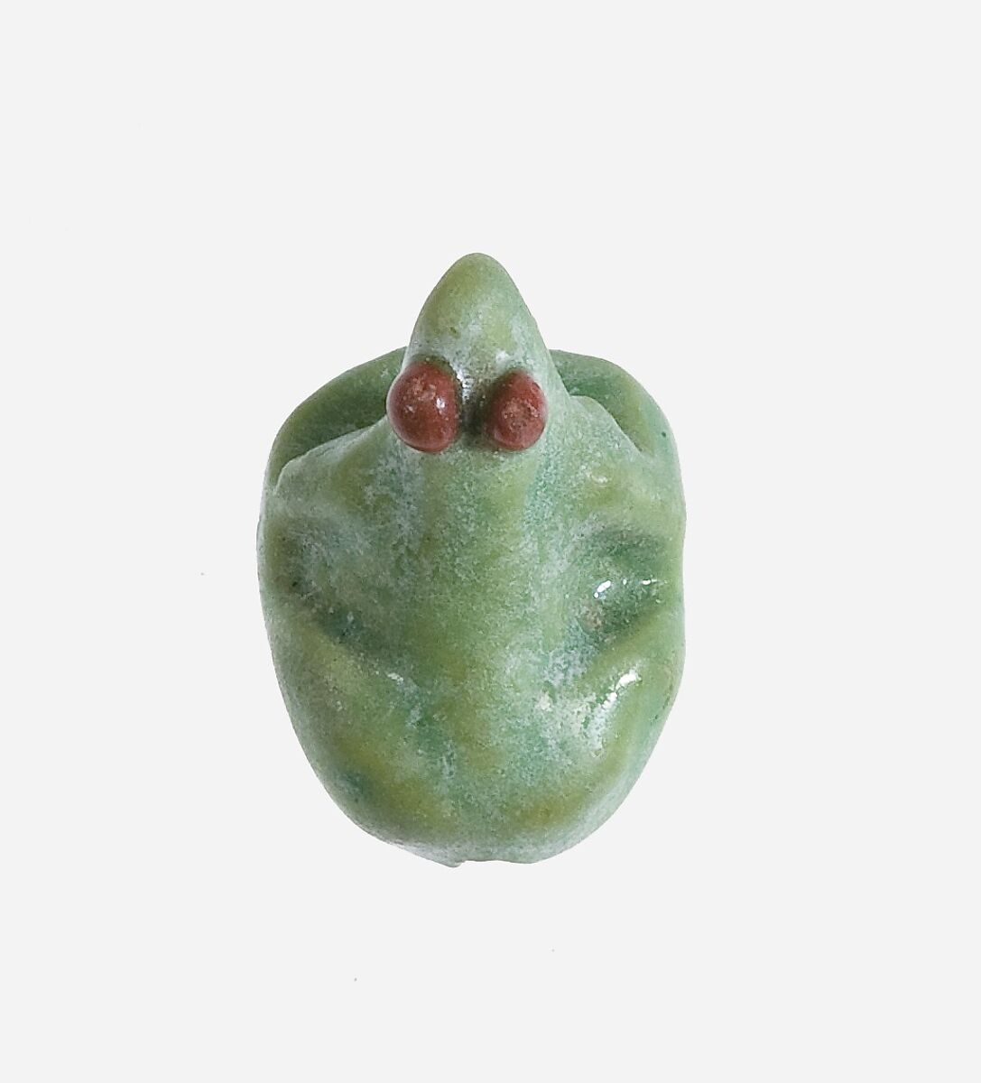 Frog Seal Amulet with a Maat Hieroglyph on the Base, Faience 