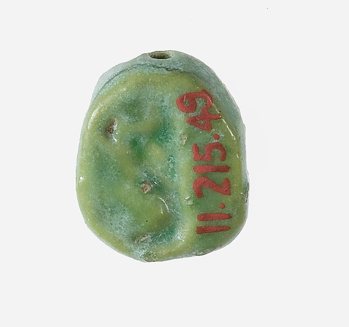 Frog Seal Amulet with a Maat Hieroglyph on the Base, Faience