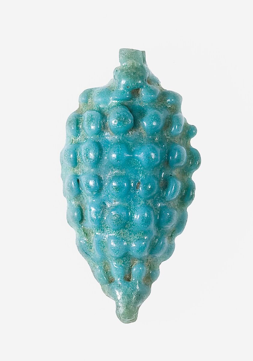 Bead in the Form of a Bunch of Grapes, Faience 