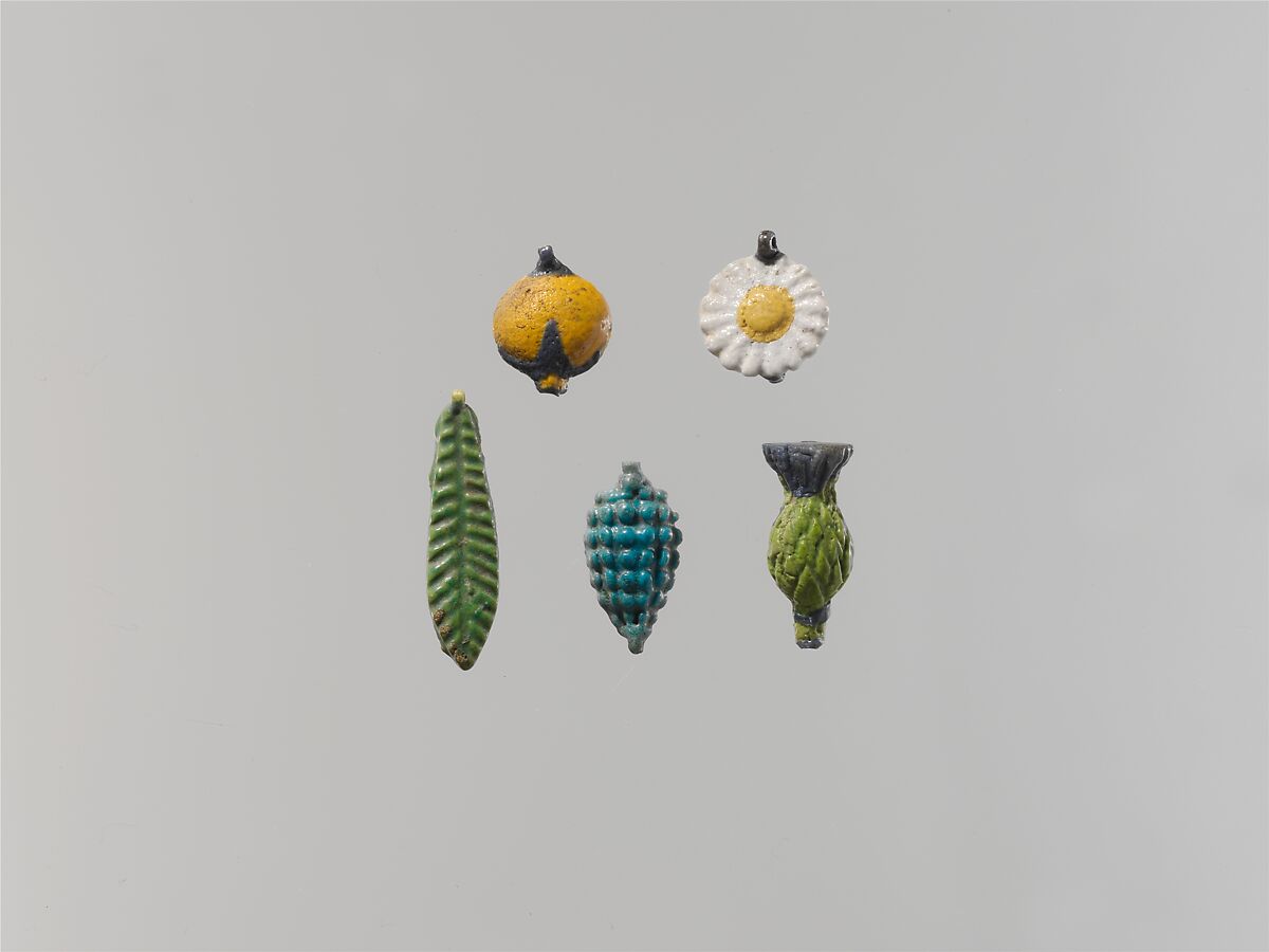 Bead in the Form of a Cornflower, Faience