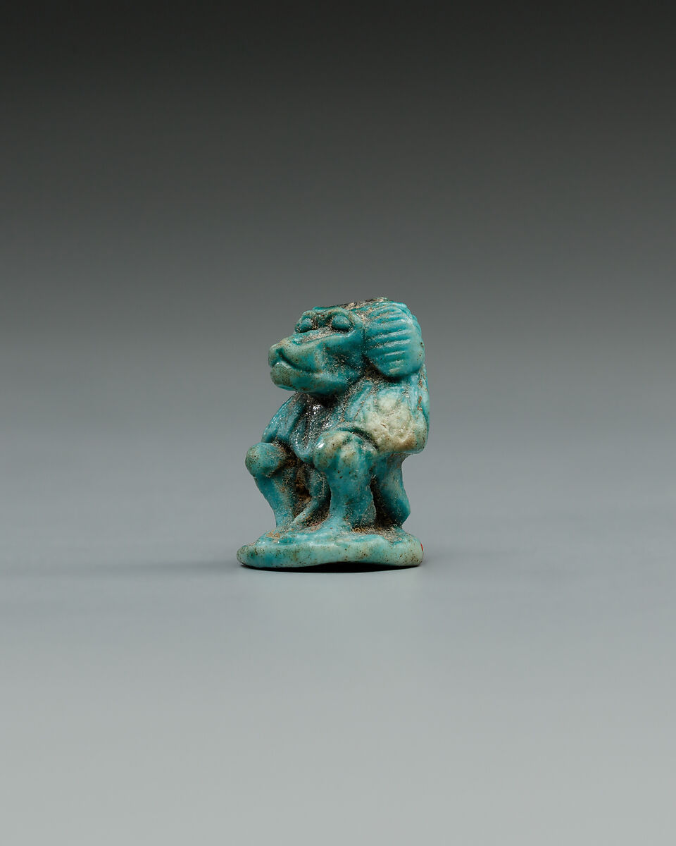 Baboon, Blue faience