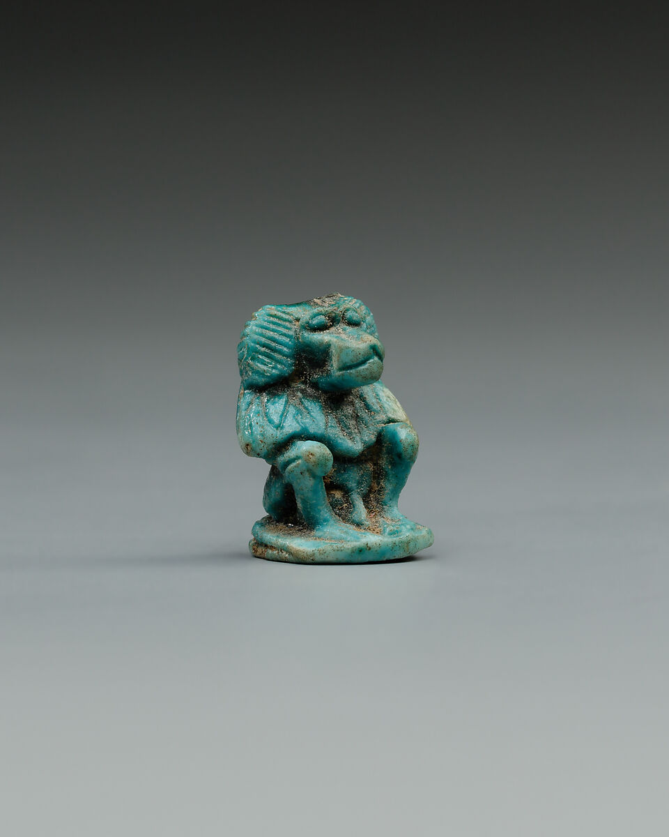Baboon, Blue faience