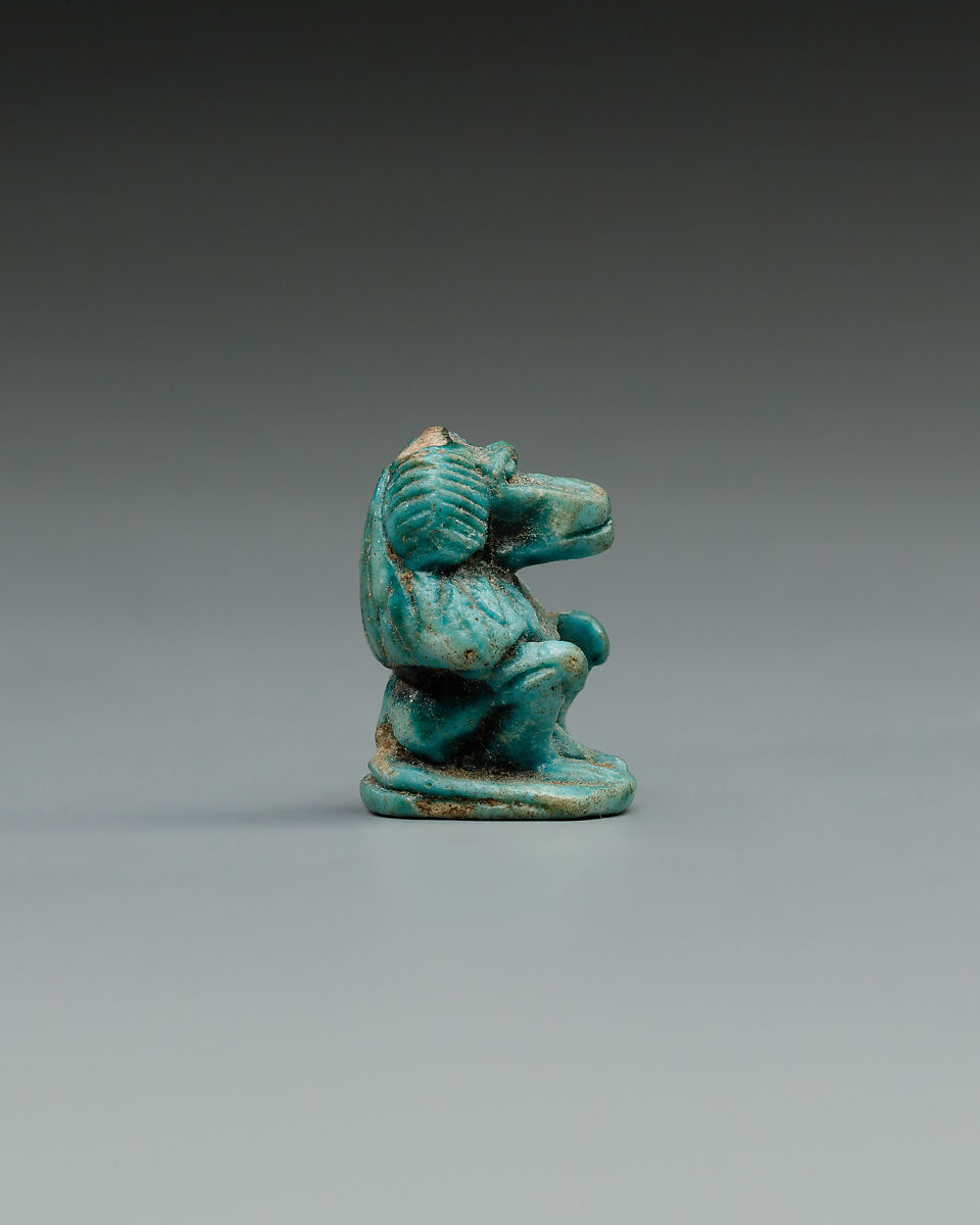 Baboon, Blue faience