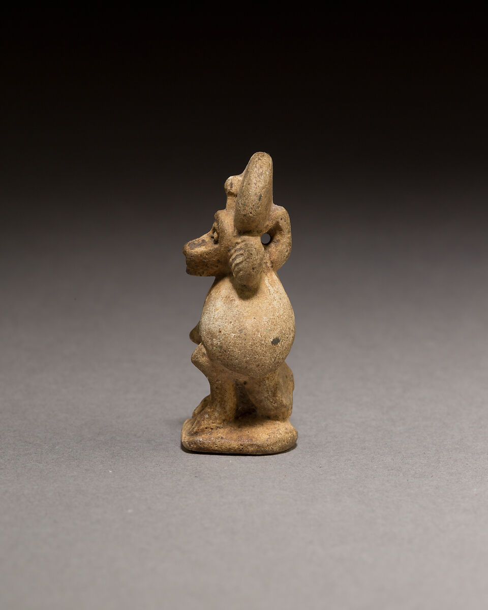 Thoth as baboon, Faience