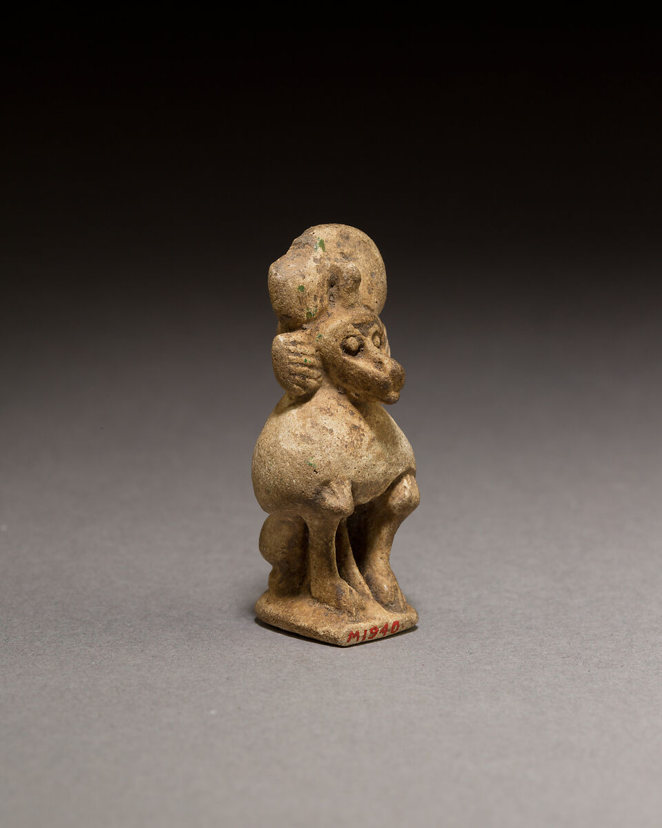 Thoth as baboon, Faience