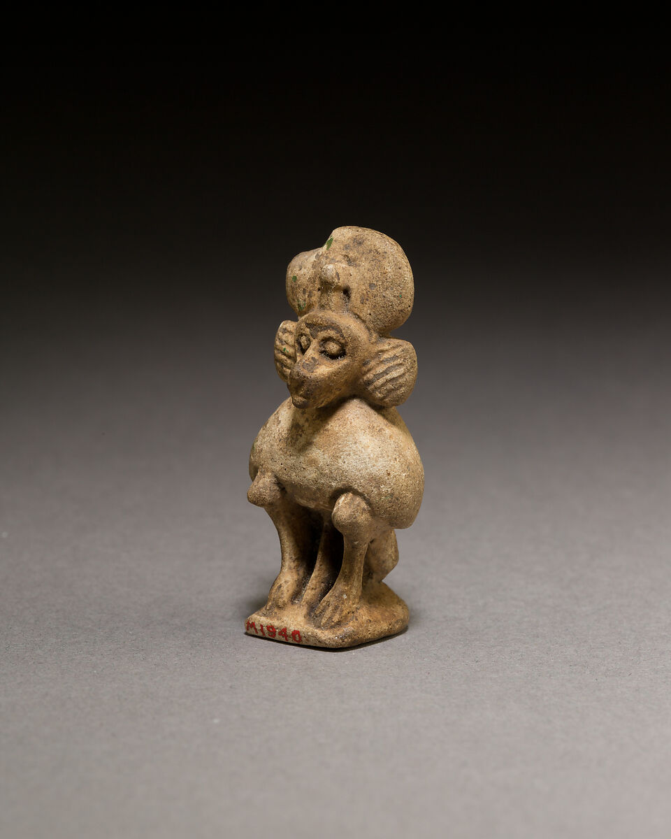 Thoth as baboon, Faience 