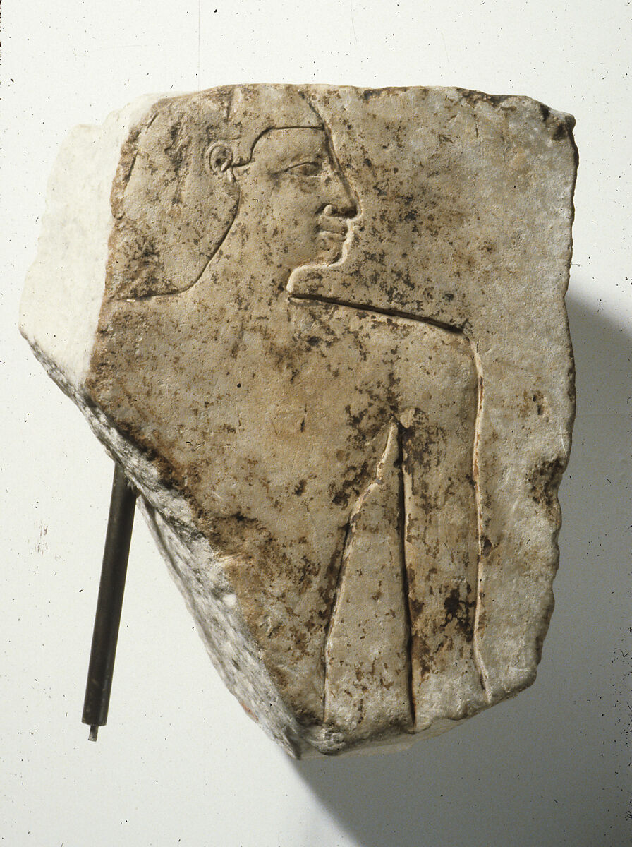 Relief fragment of man's upper body, Limestone 