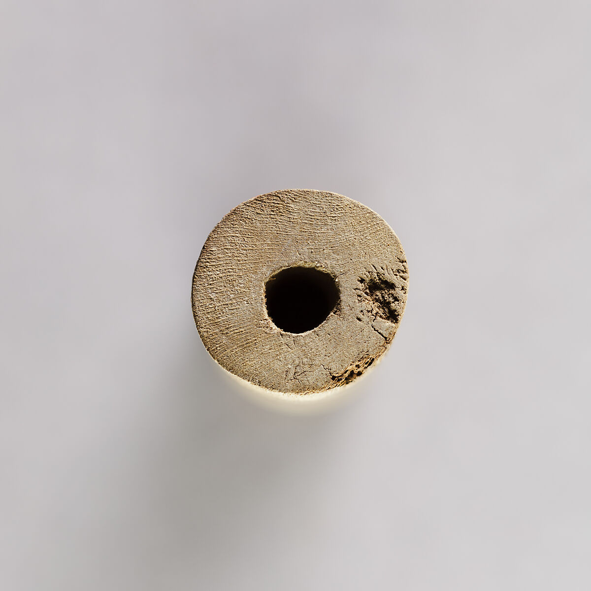 Cylinder, perhaps from a ceremonial whip, Wood, traces of blue paste