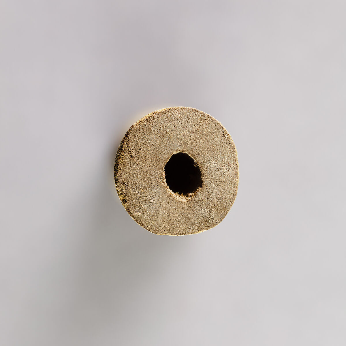 Cylinder, perhaps from a ceremonial whip, Wood, traces of blue paste