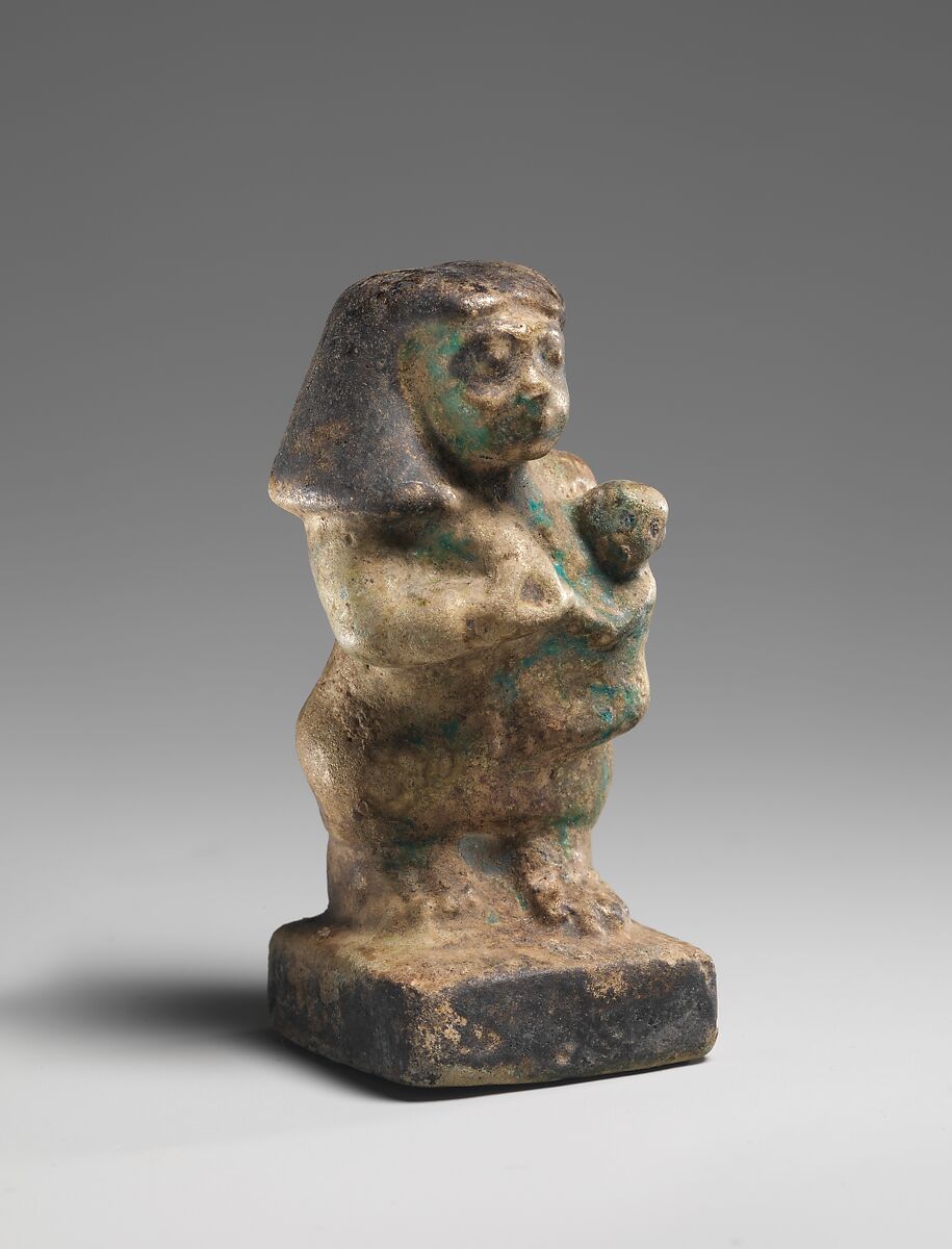 Figurine of a Woman with Her Baby, Faience
