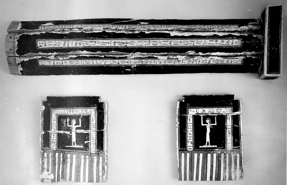 Coffin, Sycomore wood, paint