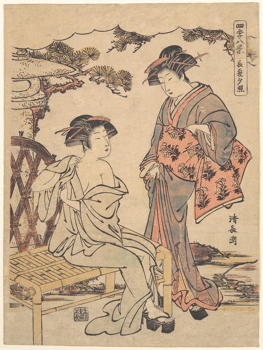 Print, Torii Kiyonaga (Japanese, 1752–1815), Woodblock print; ink and color on paper, Japan 