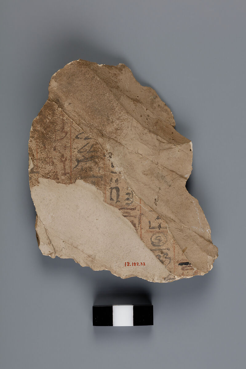 Ostracon, Limestone, paint 