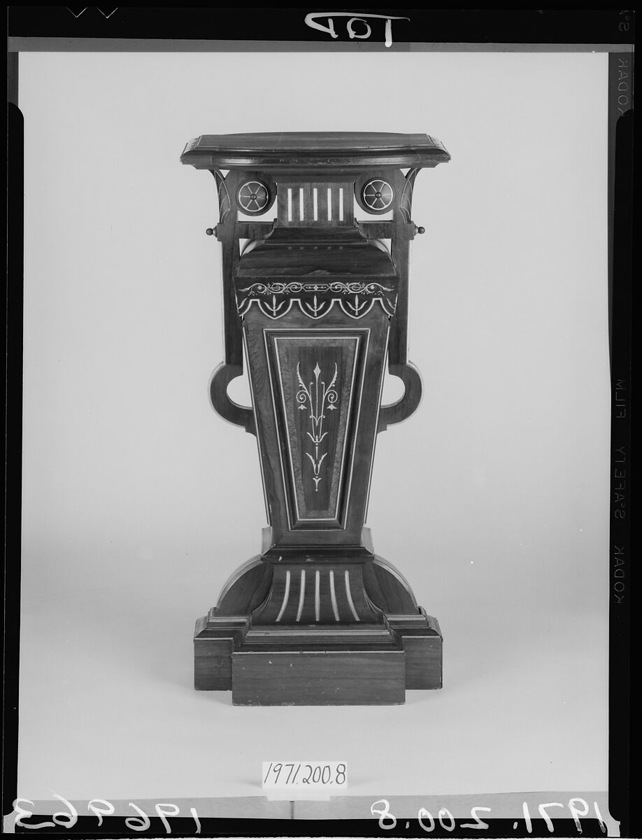 Pedestal, Ebonized rosewood, American 