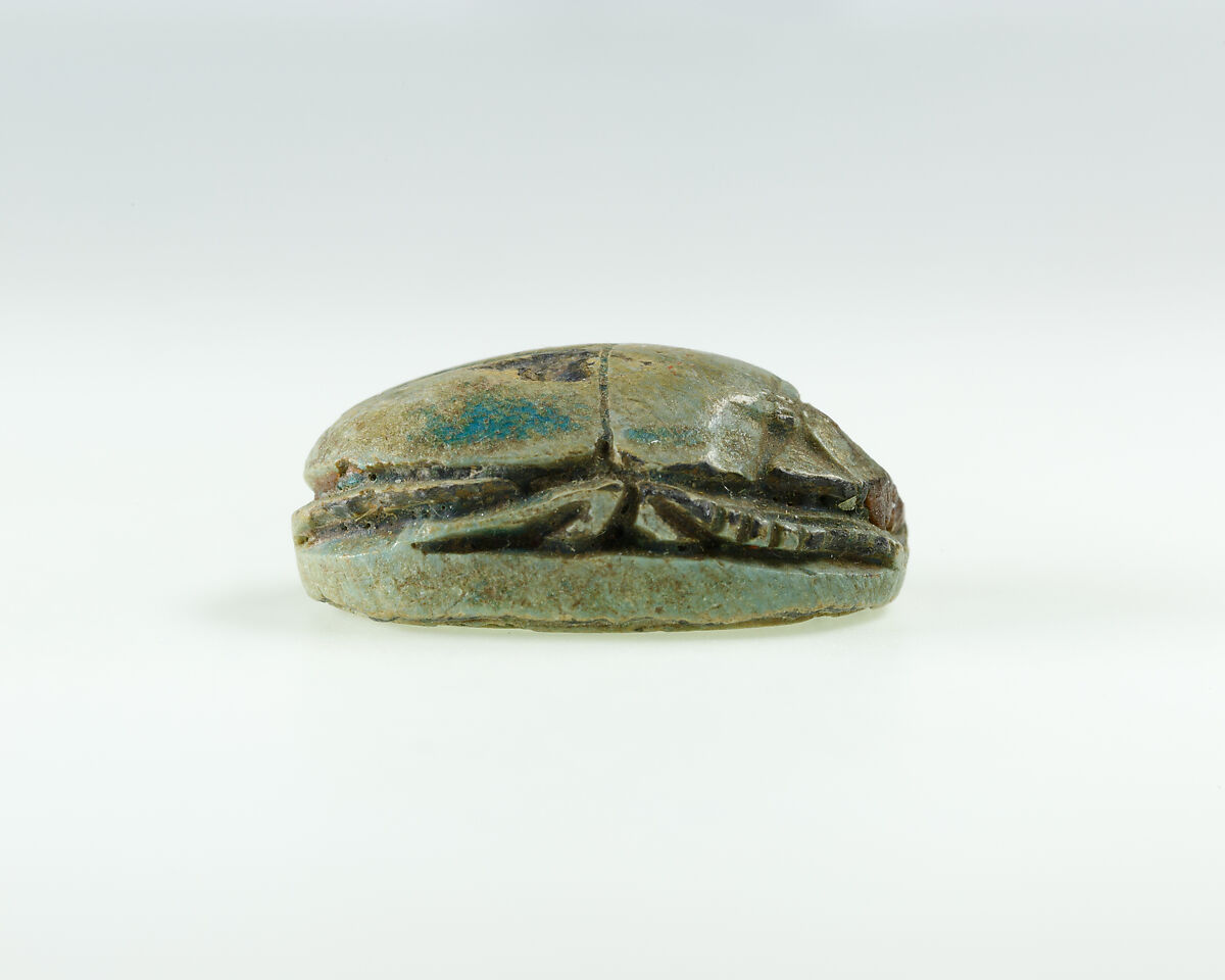 Scarab of Queen Sitsebek, Steatite, green glaze