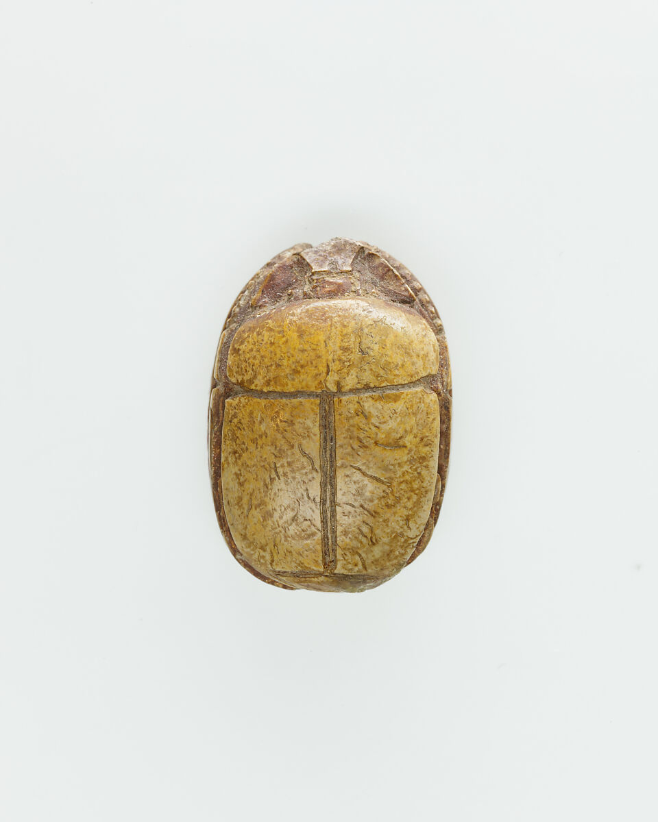 Scarab Inscribed for an Official, Brown glazed steatite