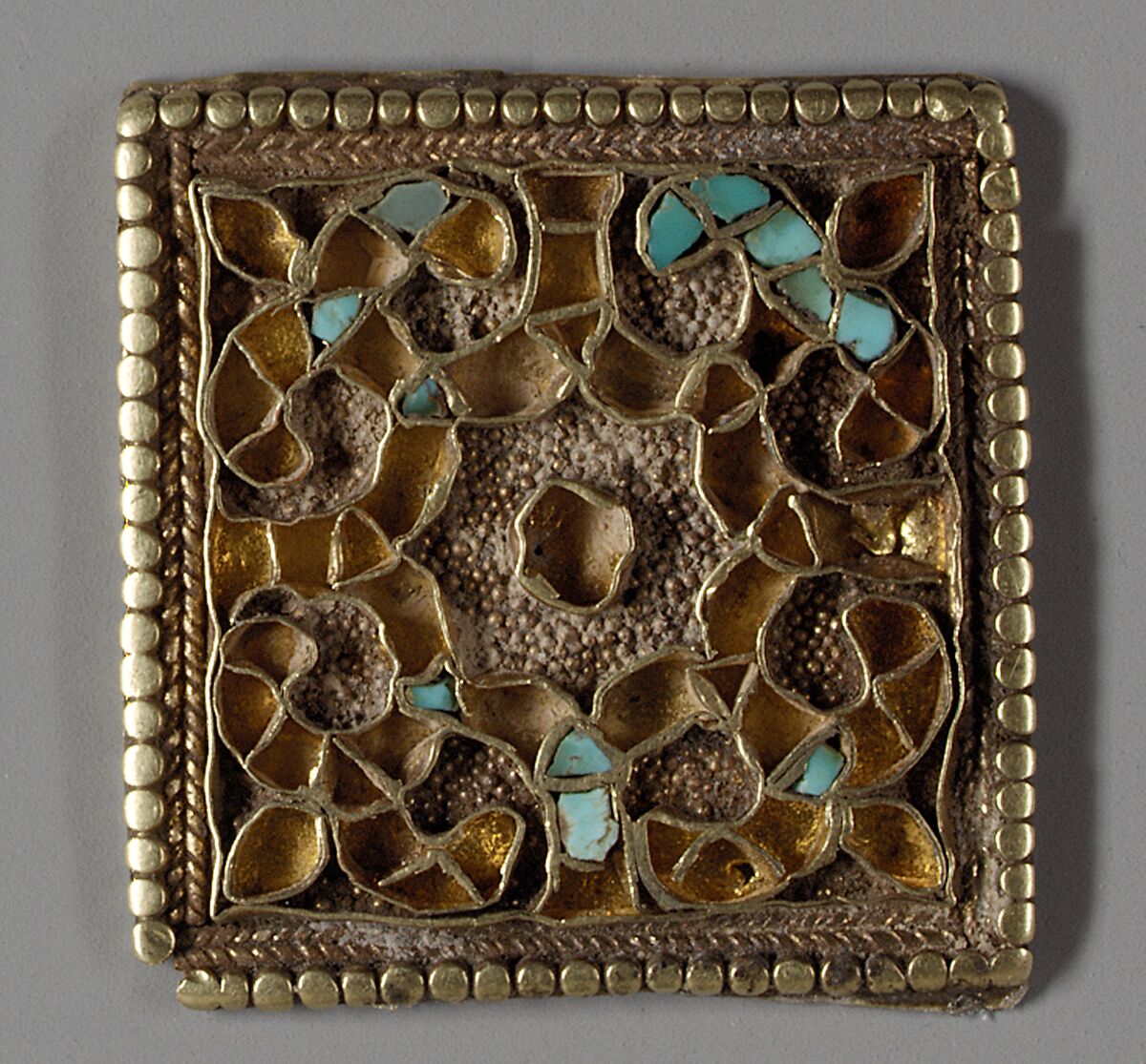 Ornamented Plaques, Gold with turquoise inlay, Eastern Central Asia or northern China