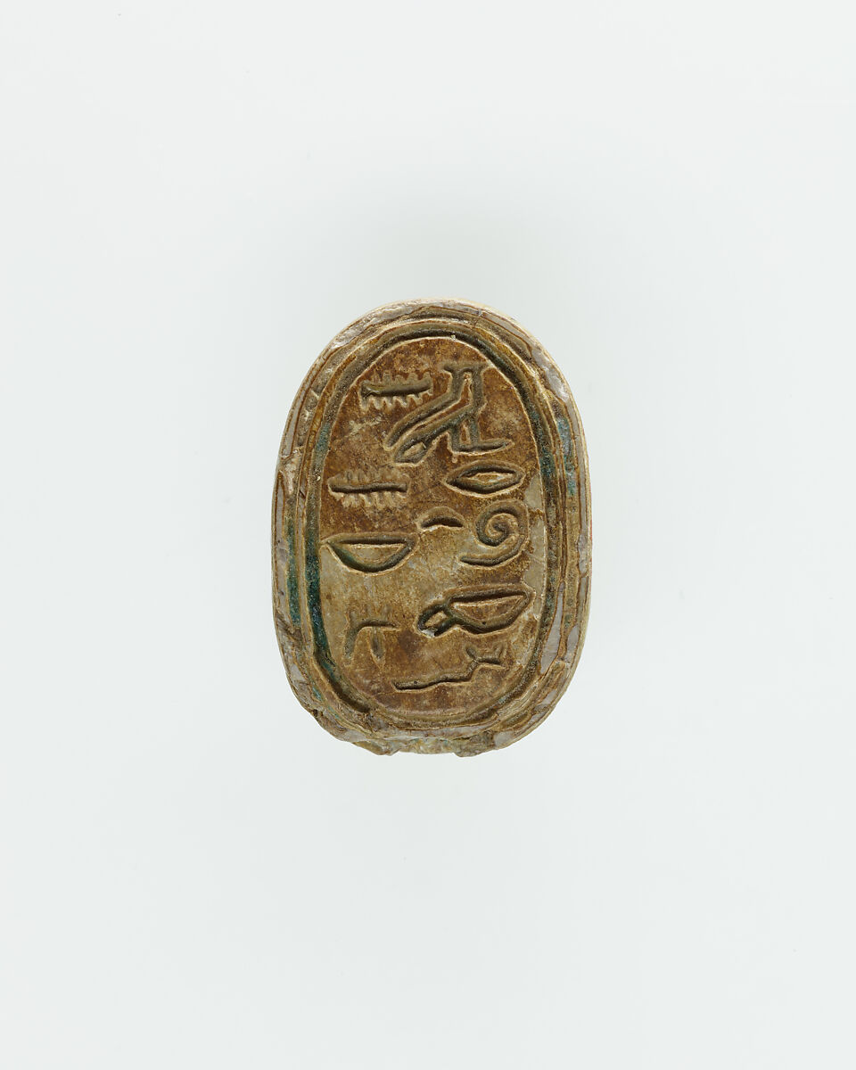 Scarab of an Official, Green glazed steatite 