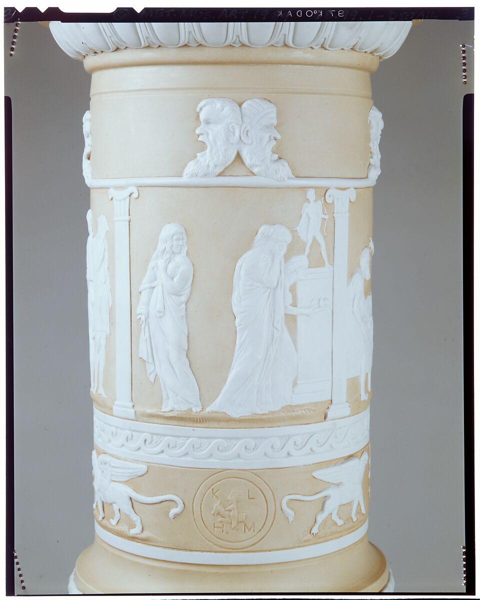 Centennial Pedestal, Designed by Karl L. H. Müller (American, 1820–1887), Porcelain, American