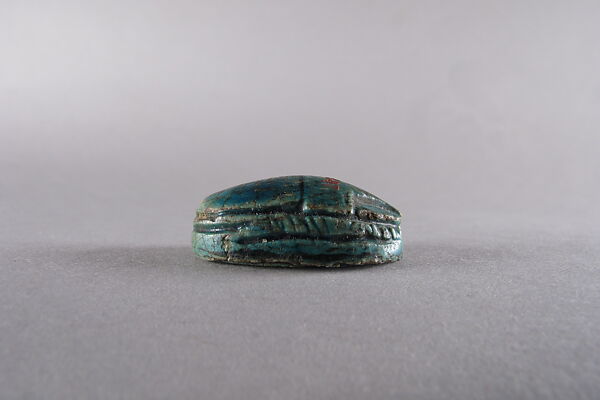 Scarab with Inscription Related to Ptah, Glazed steatite